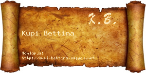 Kupi Bettina névjegykártya